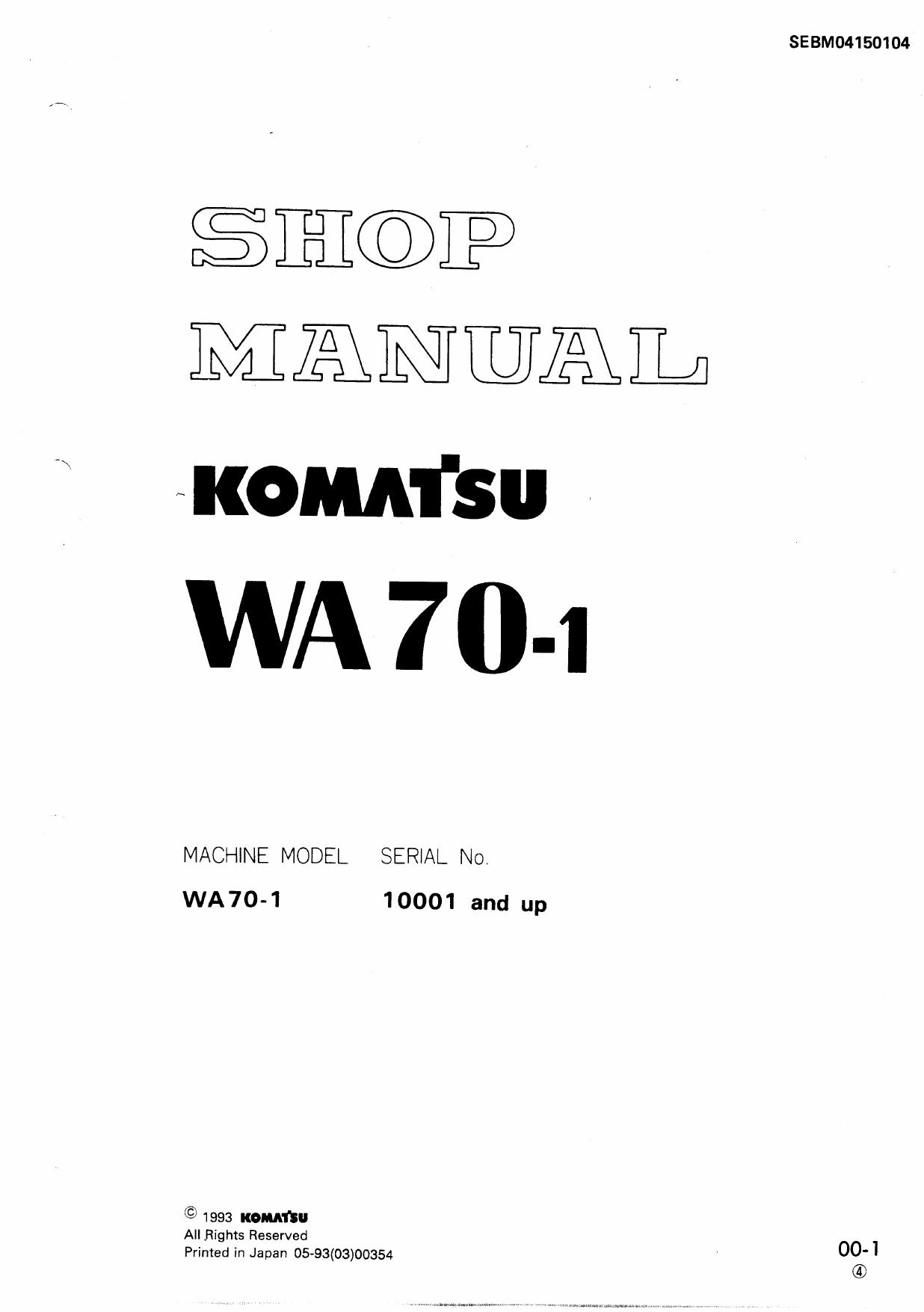 WA70-1 Shop Manual